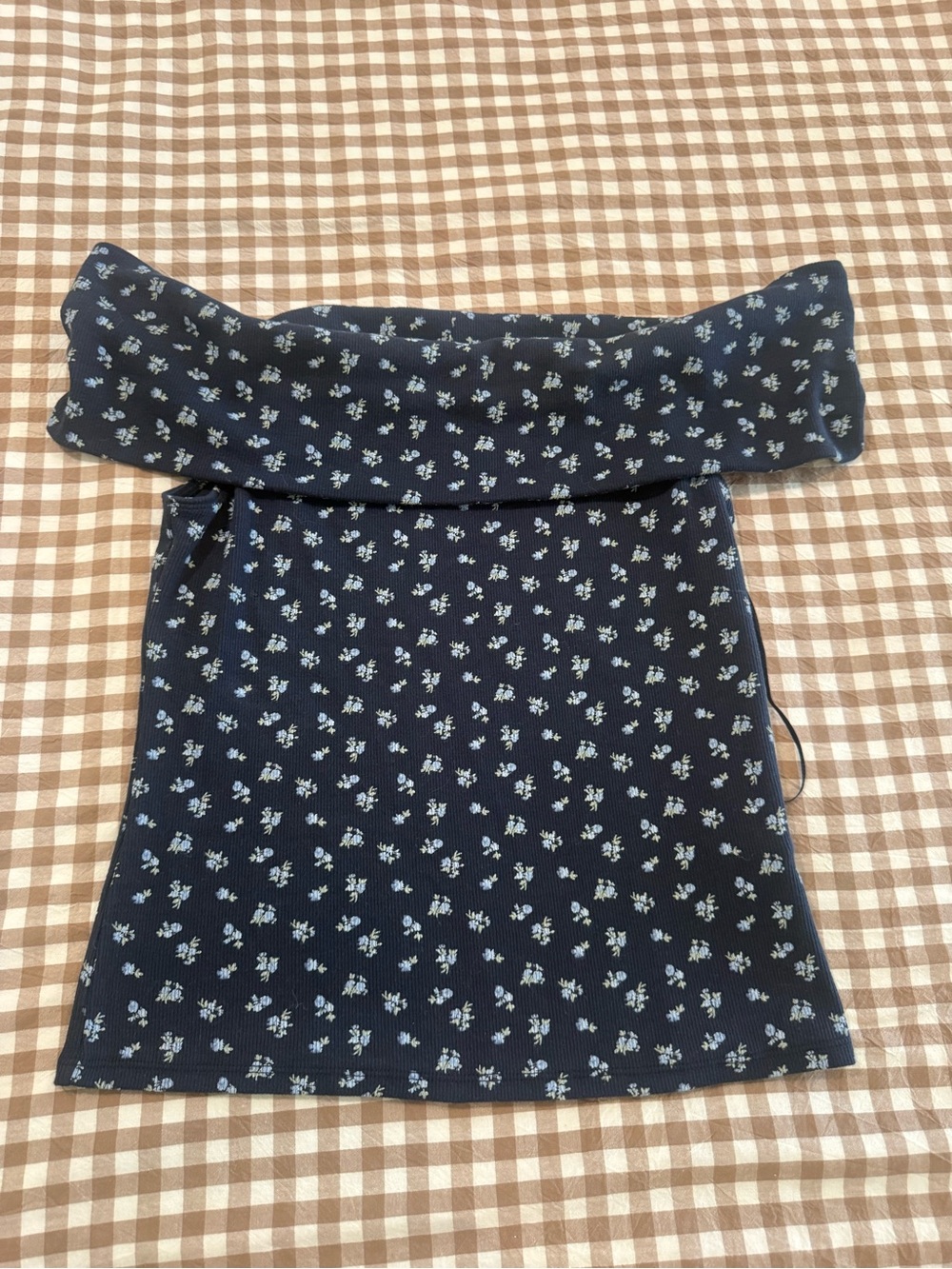 Hollister Navy Blue Floral Off-Shoulder Camisole